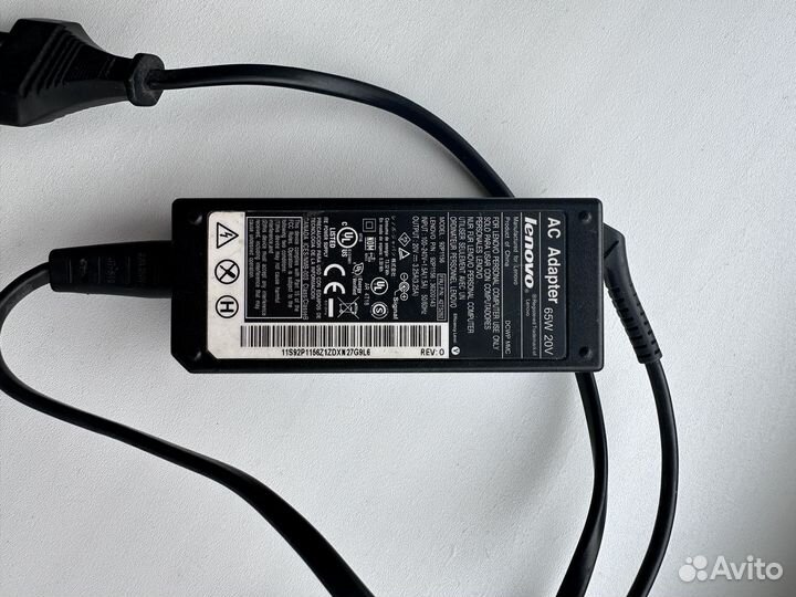 Блок питания для ноутбука lenovo 20v 65w