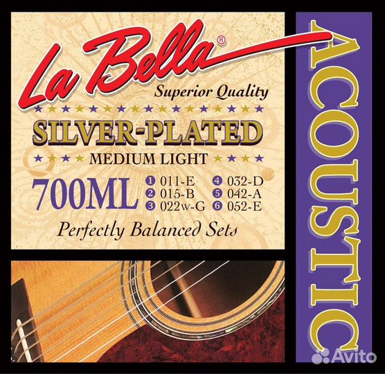 La Bella 700ML Комплект посеребренных струн для ак