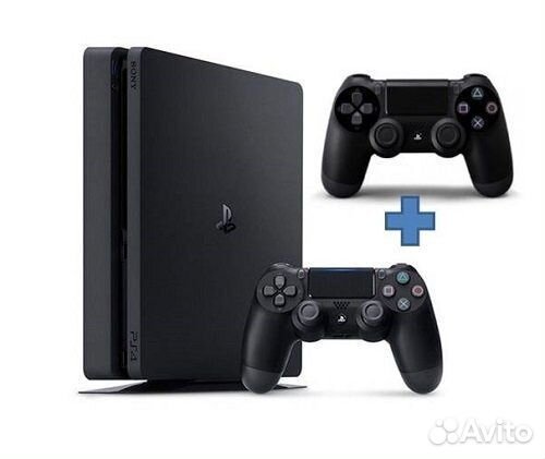 Sony PS4 slim 500gb + 2 синих джойстика
