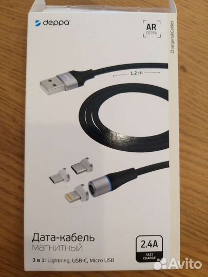 Кабель магнитный micro USB, type c, apple
