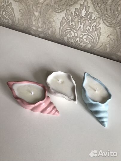 Аромасвечи в гипсовых подсвечниках ручной работы