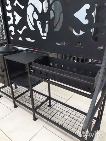 Мангальная зона печью для казана