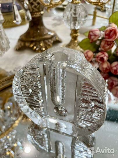 Ваза на один цветок. Подсвечник. Хрусталь Винтаж