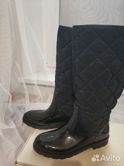 Женские резиновые утепленные сапоги
