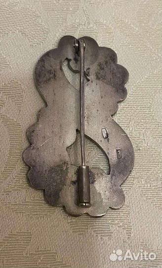 Брошка серебро 875 Редкость.Эмаль.Винтаж