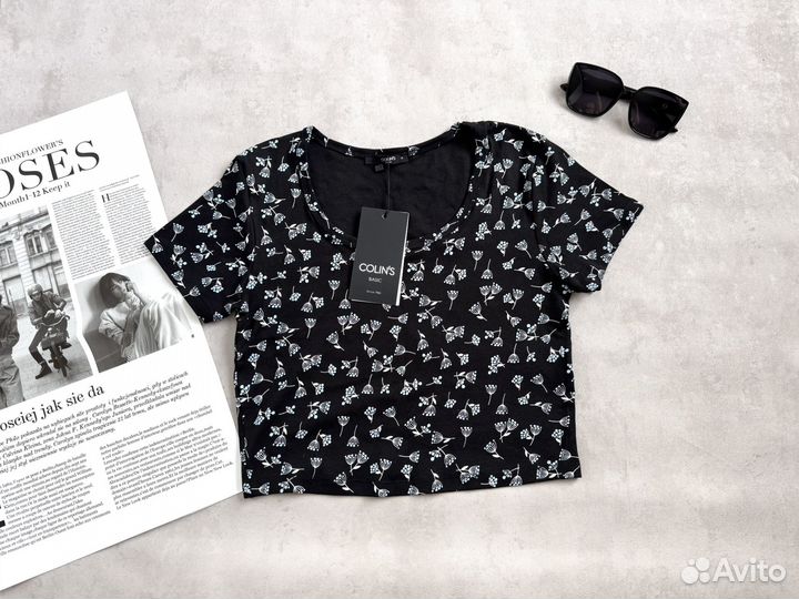 Кроп топ с рукавами женский 44 46