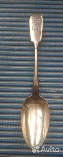 Старинная серебряная столовая ложка 84 пробы