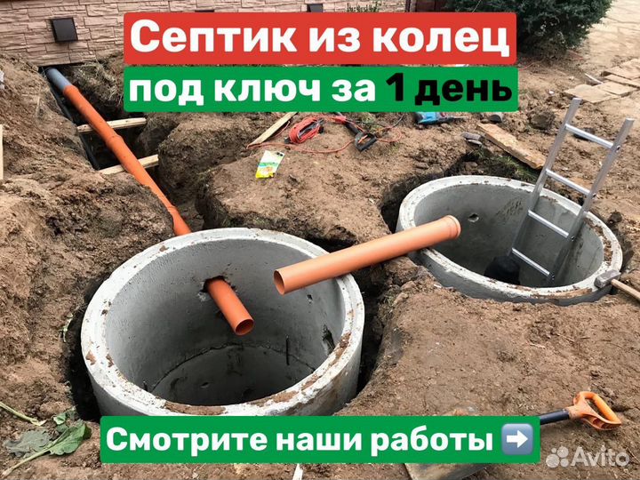 Монтаж септика, выгребной ямы