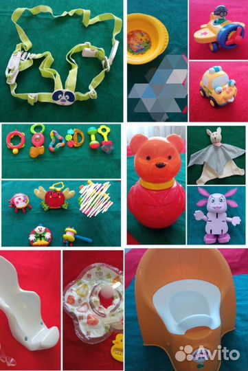 Игрушки развивающие, горшок, для купания, вожжи