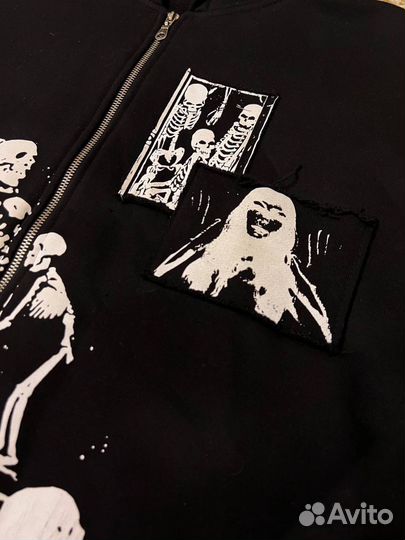 Зип худи abc. vacation skeleton