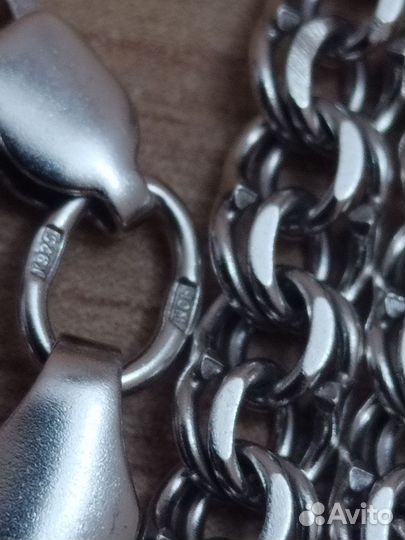 Серебряная Цепочка Плетение Бисмарк и Крест