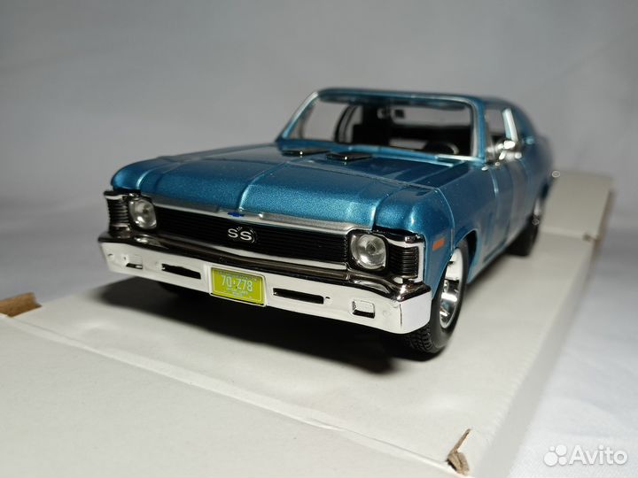 Модель Chevrolet Nova SS blue 1970 1:24 Maisto