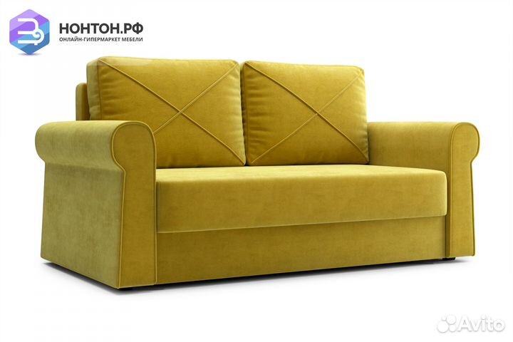 Диван еврокнижка Лира горчичный