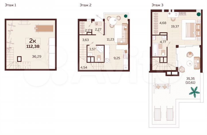 2-к. квартира, 112,4 м², 1/1 эт.