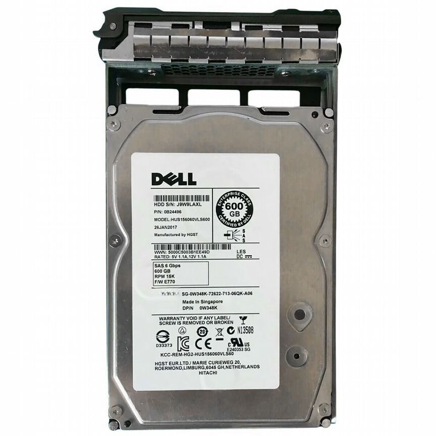 [W348K] Жесткий Диск Dell 600gb Sas 3,5" Hdd W348k