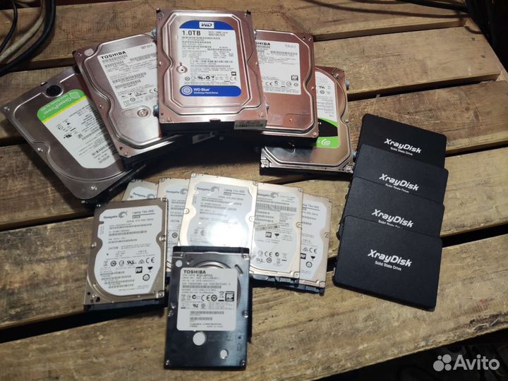 Около 50 HDD/SSD/nvme M.2 от 80гб до 2тб с Win 10