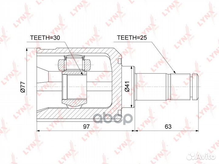 ШРУС внутренний перед прав/лев CI3736 lynxauto
