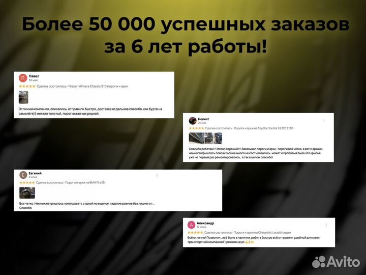 Ремонтные пороги и арки для Chevrolet Бисерово