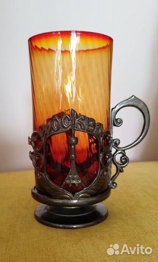 Подстаканник Москва со стаканом и бокалы Киев