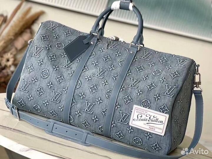 Сумка дорожная Louis Vuitton джинсовая через плечо