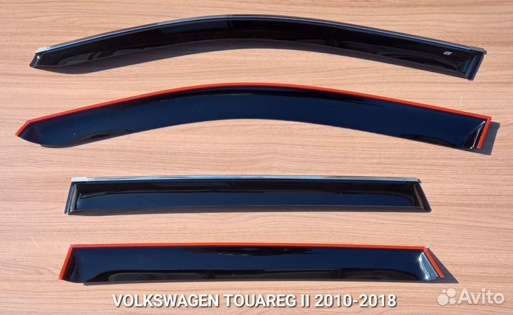 Дефлекторы окон с хромом VW Touareg II 2010-2018