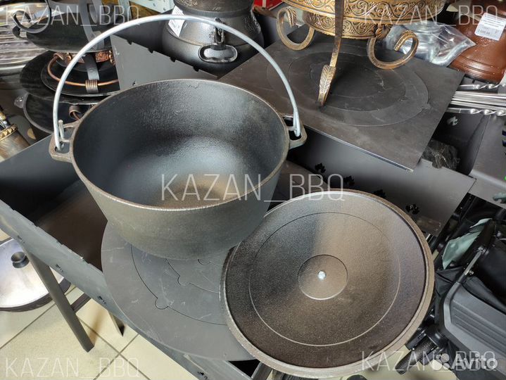 Казан с чугунной крышкой 8 литров