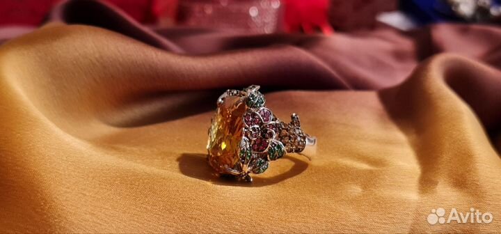 Новое Серебр. Кольцо Selebrity 16 р-р Фианит Видео