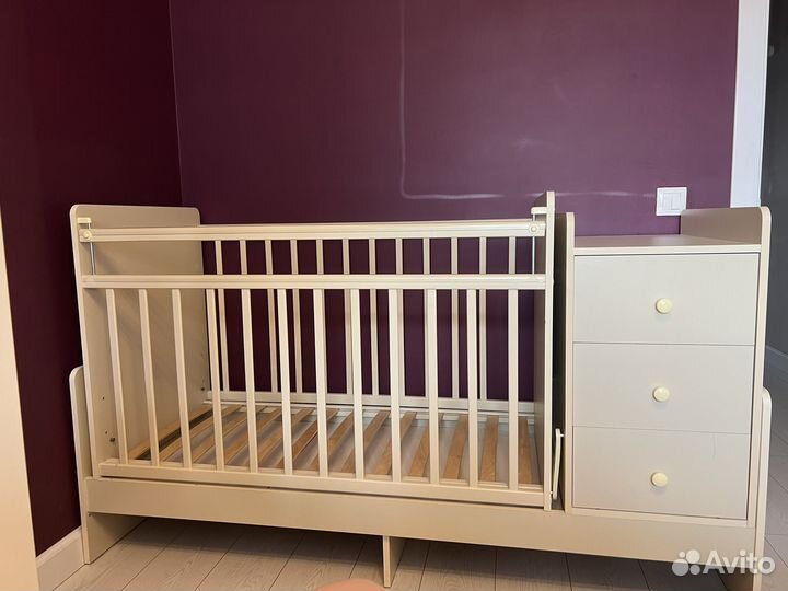 Детская кроватка трансформер с комодом