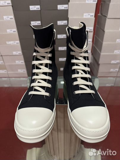 Rick Owens Ramones High Canvas NEW