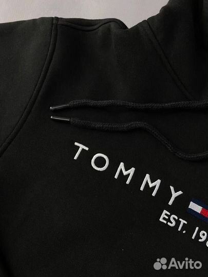 Толстовка Tommy Hilfiger 1985 черная на флисе