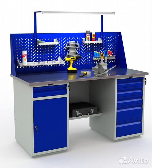 Верстак слесарный / Двухтумбовый