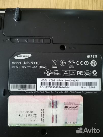 Нетбук samsung nc 110