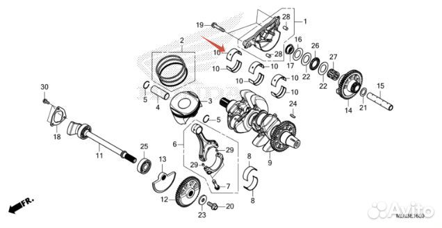 Honda Вкладыш коленчатого вала CRF 1100 / CMX 1100