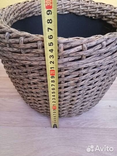 Кашпо для цветов из ротанга, ручная работа