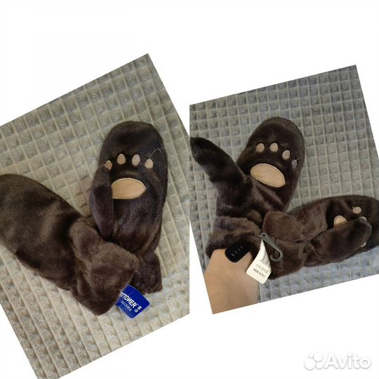 Варежки меховые женские