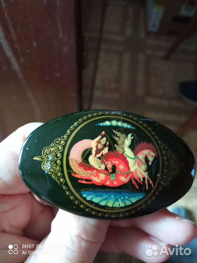 Винтажная брошь СССР, Мстёра, Тройка