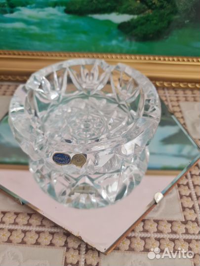 Хрустальная пепельница СССР большая.богемия