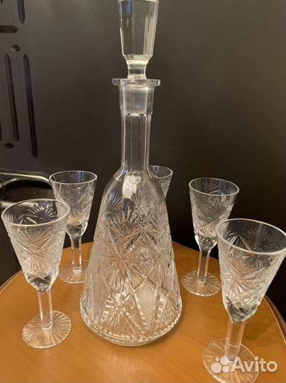 Хрустальный набор гхз 60-годы блюдо хрусталь