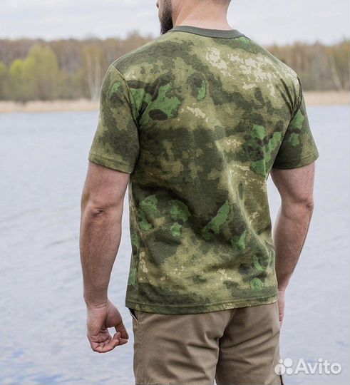 Футболка зеленый мох