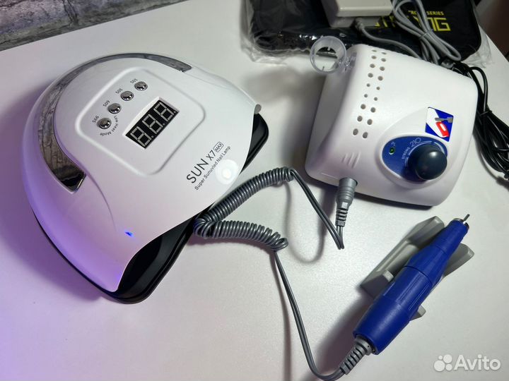 Аппарат для маникюра strong и лампа sunx7