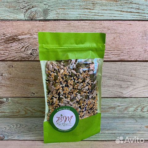 Смесь семян (подсолнечник/тыква/лен/кунжут) 300гр