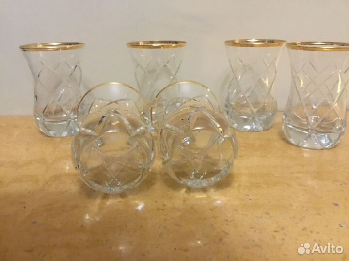 Хрустальные Стаканы Стиль Армуды 6 шт Новые