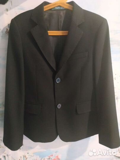 Школьный костюм 134 с жилеткой чёрный