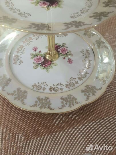 Ваза-этажерка для фруктов фарфор, Чехия