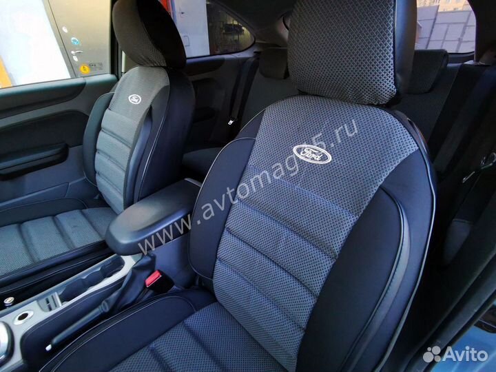 Авточехлы Ford Focus боковыми поддержками ткань