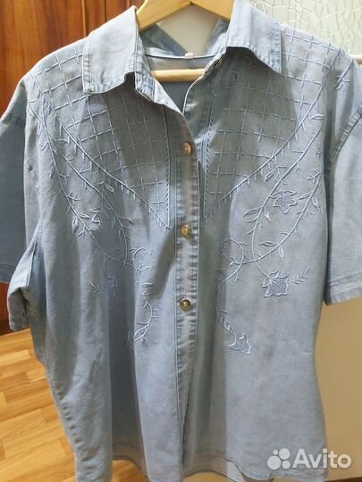 Рубашка джинсовая женская 52 54