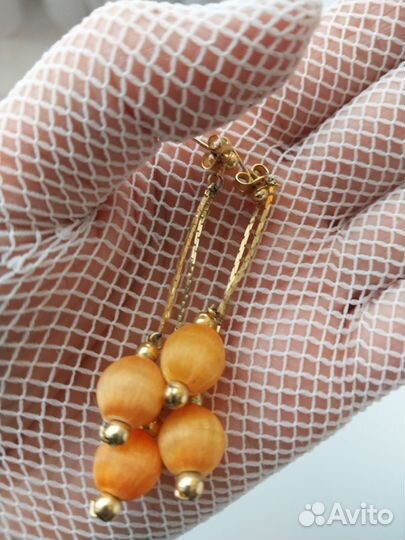 Серьги винтаж СССР шёлк