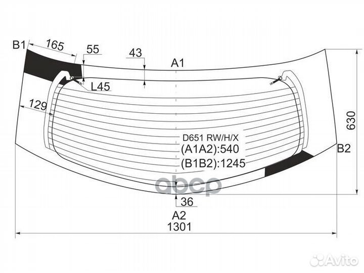 Стекло заднее с обогревом mazda demio 3/5D 07-1