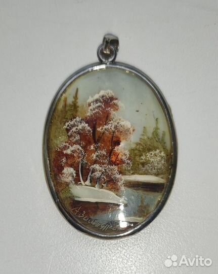 Кулон ручная роспись на перламутре