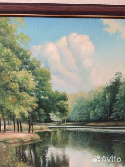 Картина маслом пейзаж. Бронь